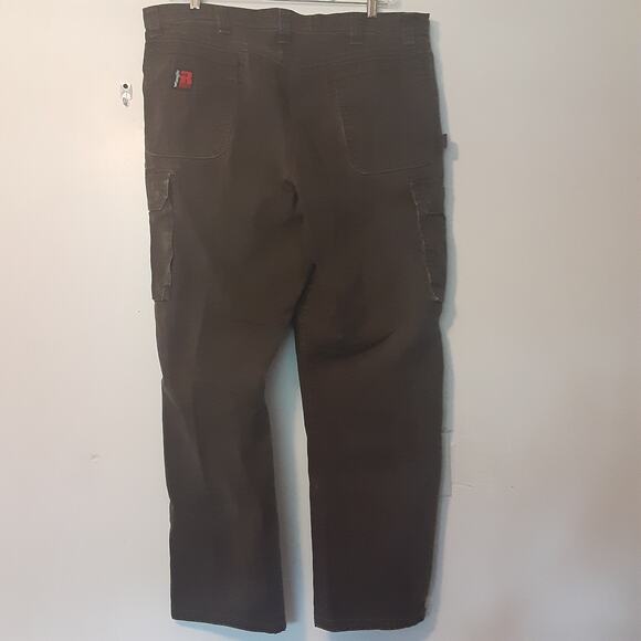 Wrangler RIGGS Mens 40x32 Canvas Double Front Knee Cargo Pants Green - Picture 7 of 11